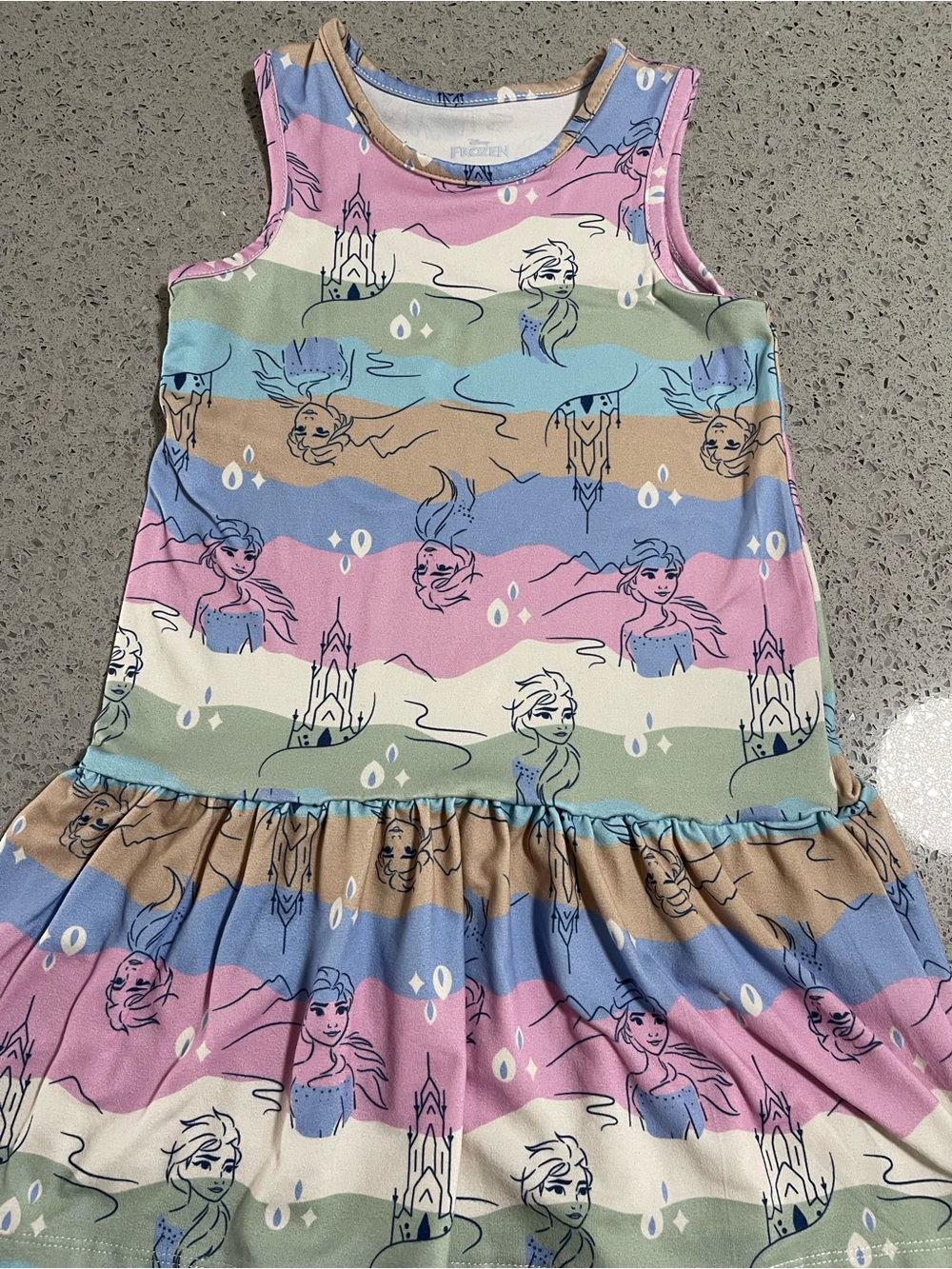 Girls' Multicolor Frozen-Themed Tank Dress -Size 4T